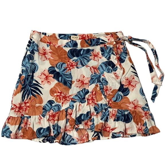 Roxy Hawiian Floral Print Halo Wrap Skirt Size Small - Picture 6 of 10